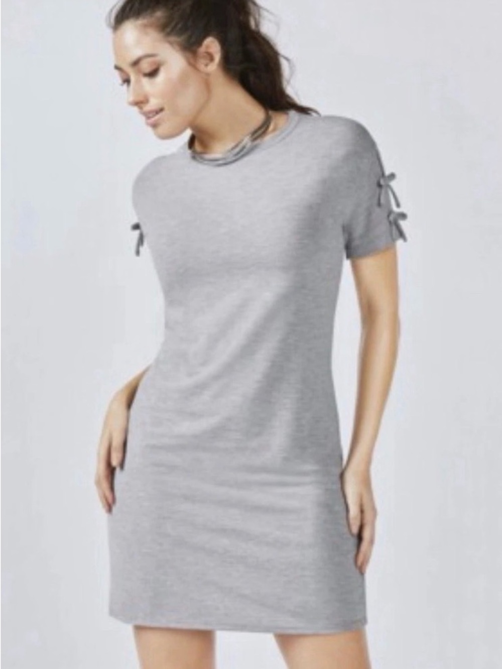 Fabletics Yani Mini Dress Gray T-Shirt Dress XS